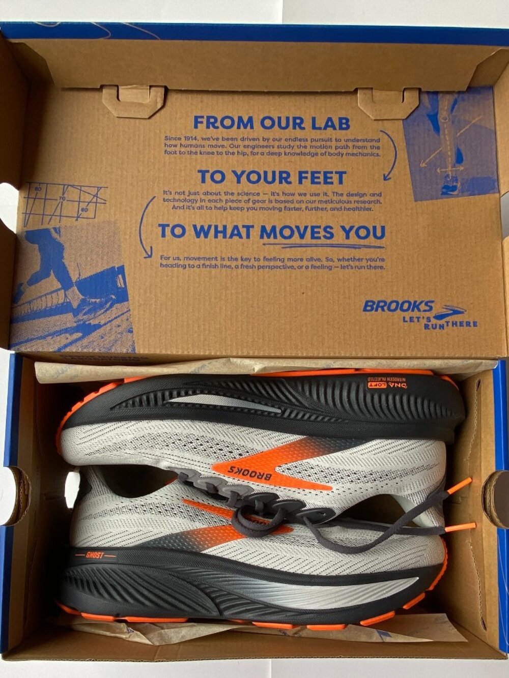 Brooks US 9 Wide NEW Men's Athletic Running Shoes Gray /Orange